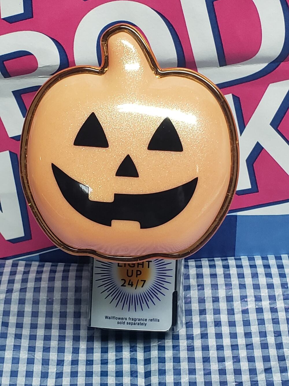 BBW Neon Jack O Lantern Nightlight Wallflower Fragrance Plug In Home Scent Decor
